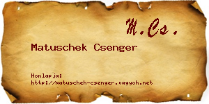 Matuschek Csenger névjegykártya